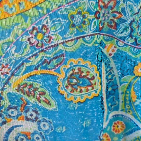 Lauren Ralph Lauren Size L Cover Up Carnivale Paisley Mesh Tunic Drop Waist - Picture 6 of 9